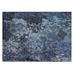 Machine Washable Indoor/Outdoor Chantille ACN2737 Blue 1'8" x 2'6" Rug