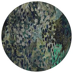 Machine Washable Indoor/Outdoor Chantille ACN2737 Green 8' x 8' Round Rug