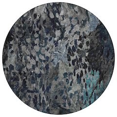 Machine Washable Indoor/Outdoor Chantille ACN2737 Gray 8' x 8' Round Rug
