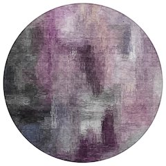 Machine Washable Indoor/Outdoor Chantille ACN2738 Purple 8' x 8' Round Rug