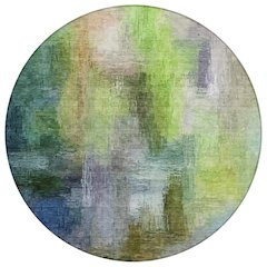 Machine Washable Indoor/Outdoor Chantille ACN2738 Green 8' x 8' Round Rug