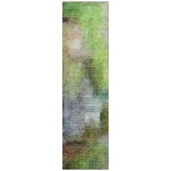 Machine Washable Indoor/Outdoor Chantille ACN2738 Green 2'3" x 7'6" Runner Rug