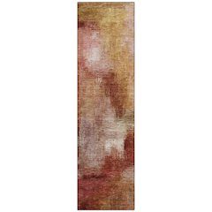 Machine Washable Indoor/Outdoor Chantille ACN2738 Orange 2'3" x 7'6" Runner Rug
