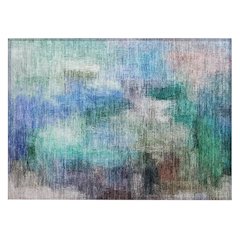 Machine Washable Indoor/Outdoor Chantille ACN2738 Teal 1'8" x 2'6" Rug