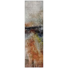 Machine Washable Indoor/Outdoor Chantille ACN2739 Orange 2'3" x 7'6" Runner Rug