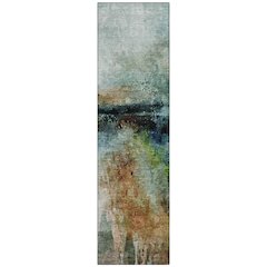 Machine Washable Indoor/Outdoor Chantille ACN2739 Teal 2'3" x 7'6" Runner Rug