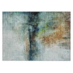 Machine Washable Indoor/Outdoor Chantille ACN2739 Teal 1'8" x 2'6" Rug