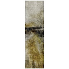 Machine Washable Indoor/Outdoor Chantille ACN2739 Gold 2'3" x 7'6" Runner Rug