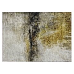 Machine Washable Indoor/Outdoor Chantille ACN2739 Gold 1'8" x 2'6" Rug