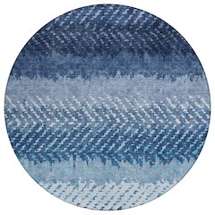 Machine Washable Indoor/Outdoor Chantille ACN2740 Blue 8' x 8' Round Rug