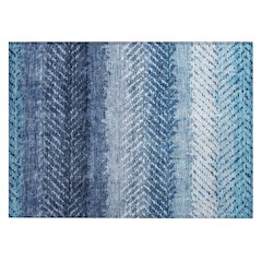 Machine Washable Indoor/Outdoor Chantille ACN2740 Blue 1'8" x 2'6" Rug