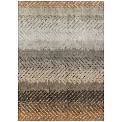 Machine Washable Indoor/Outdoor Chantille ACN2740 Orange 3' x 5' Rug