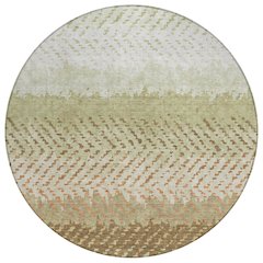 Machine Washable Indoor/Outdoor Chantille ACN2740 Green 8' x 8' Round Rug