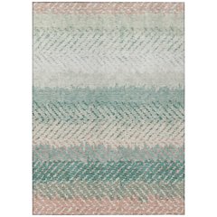 Machine Washable Indoor/Outdoor Chantille ACN2740 Teal 3' x 5' Rug