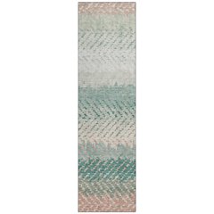 Machine Washable Indoor/Outdoor Chantille ACN2740 Teal 2'3" x 7'6" Runner Rug