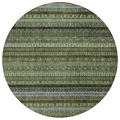 Machine Washable Indoor/Outdoor Chantille ACN2741 Green 8' x 8' Round Rug