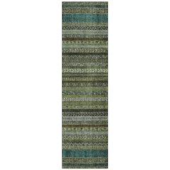 Machine Washable Indoor/Outdoor Chantille ACN2741 Green 2'3" x 7'6" Runner Rug