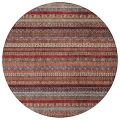 Machine Washable Indoor/Outdoor Chantille ACN2741 Orange 8' x 8' Round Rug