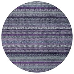 Machine Washable Indoor/Outdoor Chantille ACN2741 Purple 8' x 8' Round Rug