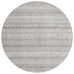 Machine Washable Indoor/Outdoor Chantille ACN2742 Brown 8' x 8' Round Rug