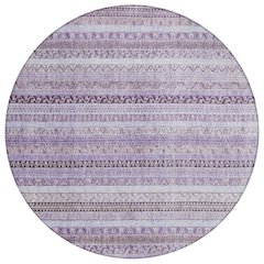 Machine Washable Indoor/Outdoor Chantille ACN2742 Purple 8' x 8' Round Rug