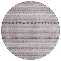 Machine Washable Indoor/Outdoor Chantille ACN2742 Pink 8' x 8' Round Rug