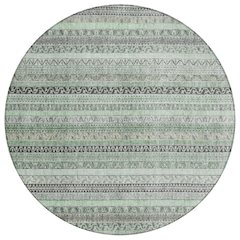 Machine Washable Indoor/Outdoor Chantille ACN2742 Green 8' x 8' Round Rug