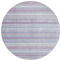 Machine Washable Indoor/Outdoor Chantille ACN2742 Pink 8' x 8' Round Rug