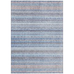Machine Washable Indoor/Outdoor Chantille ACN2742 Blue 3' x 5' Rug