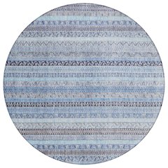 Machine Washable Indoor/Outdoor Chantille ACN2742 Blue 8' x 8' Round Rug