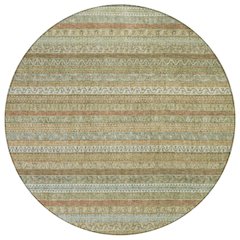 Machine Washable Indoor/Outdoor Chantille ACN2742 Gold 8' x 8' Round Rug