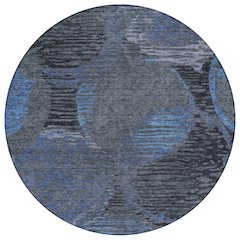 Machine Washable Indoor/Outdoor Chantille ACN2744 Gray 8' x 8' Round Rug