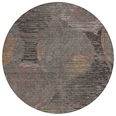 Machine Washable Indoor/Outdoor Chantille ACN2744 Brown 8' x 8' Round Rug