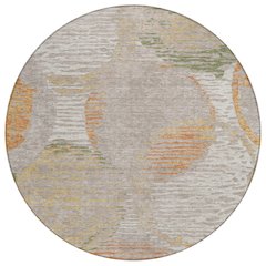 Machine Washable Indoor/Outdoor Chantille ACN2744 Ivory 8' x 8' Round Rug