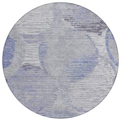 Machine Washable Indoor/Outdoor Chantille ACN2744 Purple 8' x 8' Round Rug