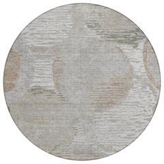 Machine Washable Indoor/Outdoor Chantille ACN2744 Brown 8' x 8' Round Rug