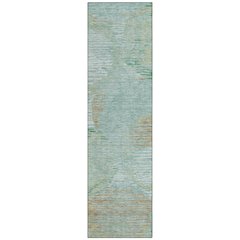 Machine Washable Indoor/Outdoor Chantille ACN2744 Teal 2'3" x 7'6" Runner Rug