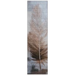 Machine Washable Indoor/Outdoor Chantille ACN2745 Brown 2'3" x 7'6" Runner Rug