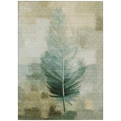 Machine Washable Indoor/Outdoor Chantille ACN2745 Green 3' x 5' Rug