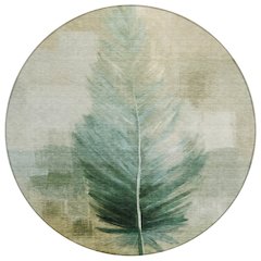Machine Washable Indoor/Outdoor Chantille ACN2745 Green 8' x 8' Round Rug