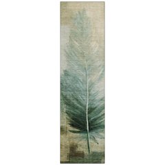 Machine Washable Indoor/Outdoor Chantille ACN2745 Green 2'3" x 7'6" Runner Rug
