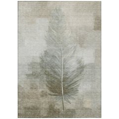 Machine Washable Indoor/Outdoor Chantille ACN2745 Brown 3' x 5' Rug