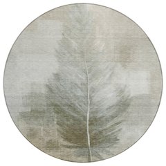 Machine Washable Indoor/Outdoor Chantille ACN2745 Brown 8' x 8' Round Rug