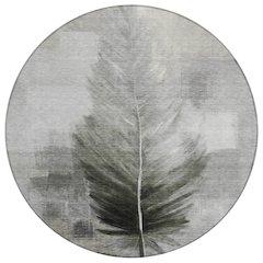 Machine Washable Indoor/Outdoor Chantille ACN2745 Gray 8' x 8' Round Rug