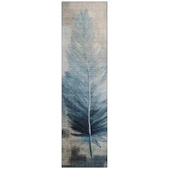 Machine Washable Indoor/Outdoor Chantille ACN2745 Teal 2'3" x 7'6" Runner Rug