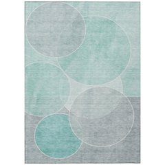 Machine Washable Indoor/Outdoor Chantille ACN2746 Teal 3' x 5' Rug