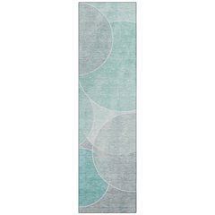Machine Washable Indoor/Outdoor Chantille ACN2746 Teal 2'3" x 7'6" Runner Rug