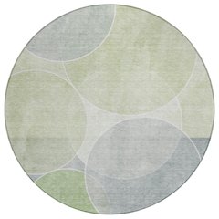 Machine Washable Indoor/Outdoor Chantille ACN2746 Green 8' x 8' Round Rug