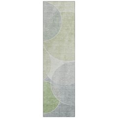 Machine Washable Indoor/Outdoor Chantille ACN2746 Green 2'3" x 7'6" Runner Rug