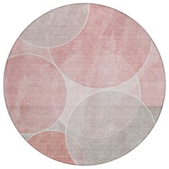 Machine Washable Indoor/Outdoor Chantille ACN2746 Pink 8' x 8' Round Rug